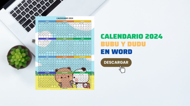 Calendario 2024 de Bubu y Dudu en Word [GRATIS]